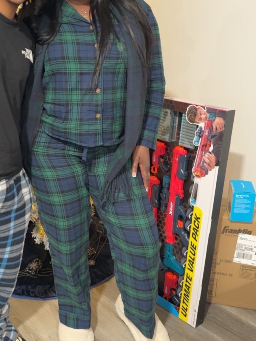Old Navy Green & Blue Plaid Women's Pajama Set